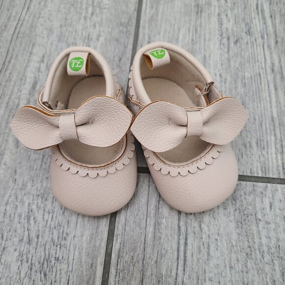 First Steps Baby Girl Bow Crib Shoes Soft Sole Pink Size 2 (3–6 Months) NWOT - Picture 4 of 11